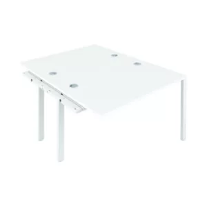 Jemini 2 Person Extension Bench Desk 1600x1600x730mm White/White KF809357
