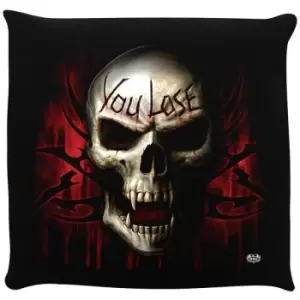Spiral Game Over Filled Cushion (One Size) (Black/Red) - Black/Red