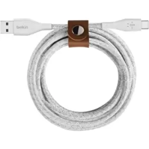 Belkin DuraTek Plus USB-C to USB-A Cable with Strap 1.2m - Brand New - White