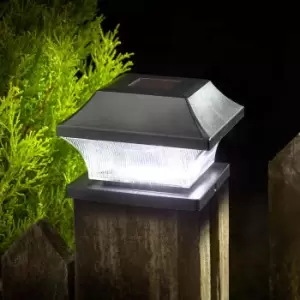 SuperBright LED Solar Post Light (2 Pack) White Black