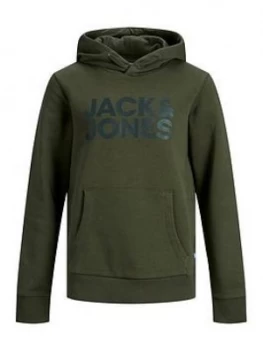 Jack & Jones Boys Logo Hoodie - Forest, Forest, Size 8 Years