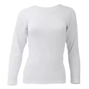 FLOSO Ladies/Womens Thermal Underwear Long Sleeve T-Shirt (Viscose Premium Range) (Chest 42-44inch (GB 18-20)) (White)