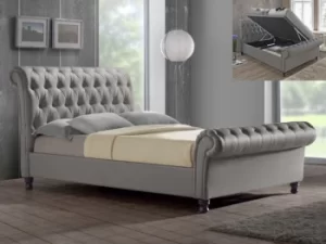 Birlea Castello 4ft6 Double Grey Upholstered Fabric Ottoman Bed Frame