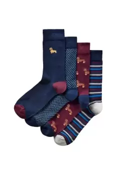 4 Pack Comfort Top Dog Socks