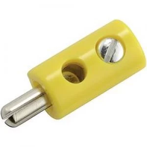 Mini jack plug Plug straight Pin diameter 2.6mm Yellow
