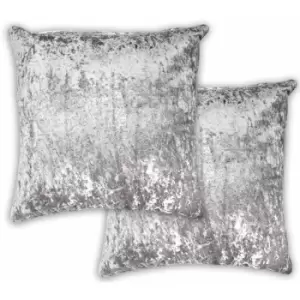 Emma Barclay Crushed Velvet Cushion Cover, Silver, 43 x 43 Cm