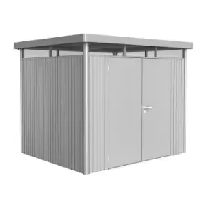 8' x 7' Biohort HighLine H3 Silver Metal Double Door Shed (2.52m x 2.12m)
