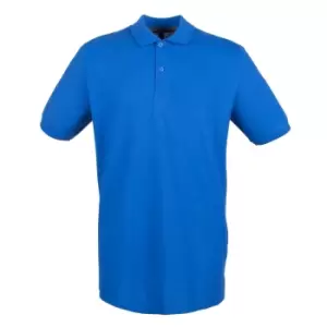 Henbury Mens Modern Fit Cotton Pique Polo Shirt (5XL) (Royal)
