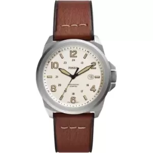 Fossil Bronson Three-Hand Date Medium Brown Eco Leather Watch