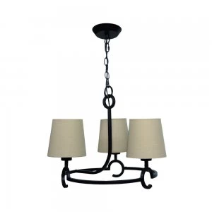 Ceiling Pendant 3 Light E27 with Taupe Shades Brown Oxide