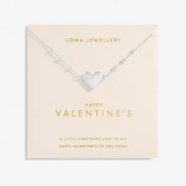 Happy Valentine's Silver Plated 46cm + 5cm Necklace 6735