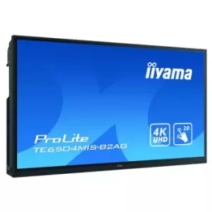 iiyama TE6504MIS-B2AG signage display Interactive flat panel 165.1cm (65") IPS WiFi 350 cd/m 4K Ultra HD Black Touch Screen Built-in processor Android