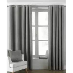 Riva Home Atlantic Eyelet Ringtop Curtains (117 x 137cm) (Grey) - Grey