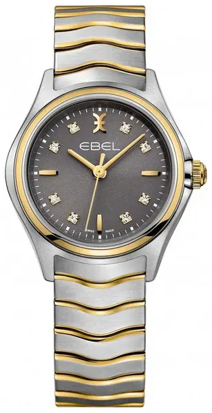 EBEL 1216283 Wave Lady - 8 Diamonds (30mm) Anthracite Dial Watch