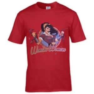 DC Comics Mens Bombshell Wonder Woman Logo T-Shirt - Red - M