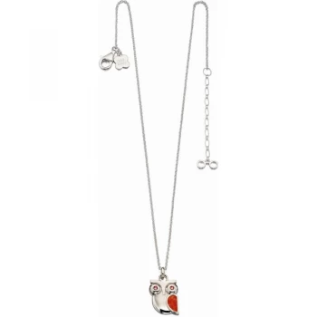 Ladies Orla Kiely Sterling Silver Crystal & Red Quartz Owl Necklace