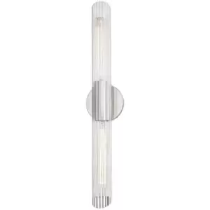 Cecily 2 Light Large Wall Sconce Polished Nickel, Glass