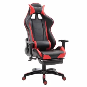 Riley Ergonomic Gaming Chair with Footrest, Red