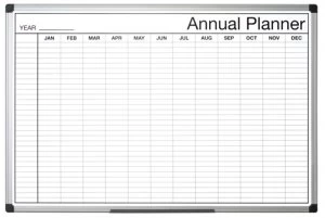 Bi-Office Black and White Annual Planner 90x60cm