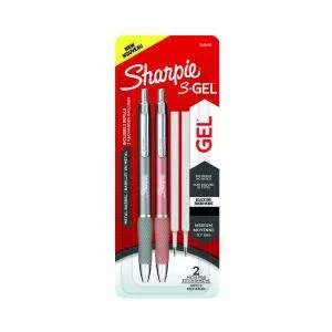 Sharpie S Gel Metal Pens x2Refills x2 Black Pack of 4 2162643 GL62643