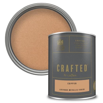CRAFTED by Crown Lustrous Metallic Interior Wall and Wood Paint - Cooper - 1.25L