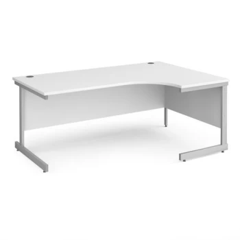 Office Desk Right Hand Corner Desk 1800mm White Top With Silver Frame 1200mm Depth Contract 25
