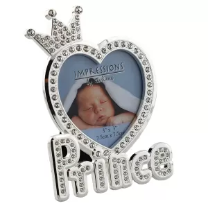 3" x 3" - Silver Plated Heart Shaped Frame with Diamante