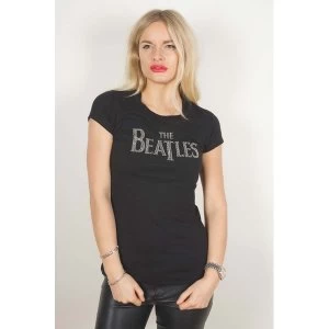 The Beatles - Drop T Logo Womens XX-Large Fashion T-Shirt - Black