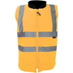Warrior Mens Phoenix High Visibility Safety Bodywarmer Jacket (M) (Fluorescent Orange) - Fluorescent Orange