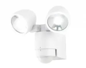 Forum Lighting 3W Zinc Sirocco 2 Twinspot Floodlight LED with PIR White 6000K - ZN-23454-WHT