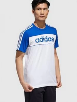 adidas Essential Block T-Shirt - Blue/White, Blue, Size 2XL, Men