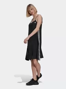 adidas Originals Adicolor Classics Satin Dress, Black, Size 10, Women