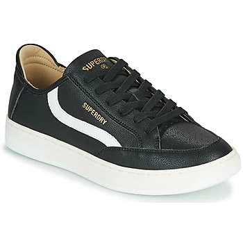 Superdry BASKET LUX LOW TRAINER mens Shoes Trainers in Black