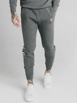 Siksilk Fitted Signature Track Pants, Grey Size M Men