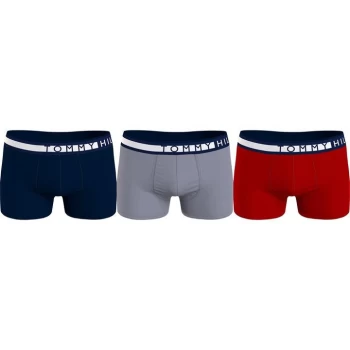 Tommy Bodywear 3 Pack Logo Trunks - Navy/Red/Blue