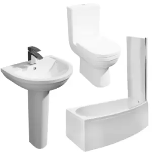 Brooklyn Spacesaver Right Hand Shower Bath and Close Coupled Toilet Suite