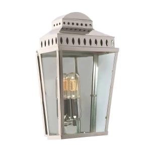 1 Light Outdoor Flush Lantern Light Polished Nickel IP44, E27