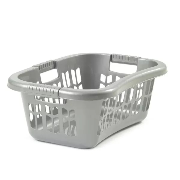 Whitefurze Easy Grip Hip Laundry Basket, Silver