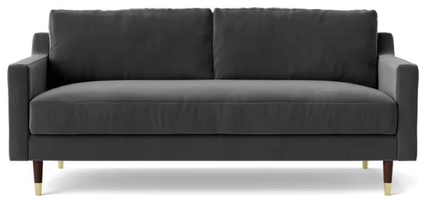 Swoon Rieti Velvet 2 Seater Sofa - Granite Grey