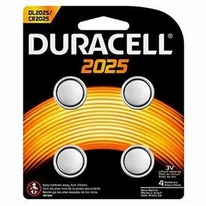 Original Duracell CR2025 Lithium Coin Batteries 1 x Pack of 4