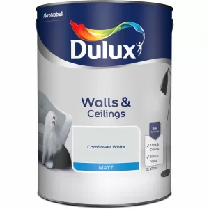 Dulux Walls & Ceilings Cornflower White Matt Emulsion Paint 5L