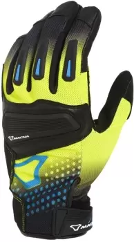 Macna Jugo Motorcycle Gloves, black-blue-yellow Size M black-blue-yellow, Size M