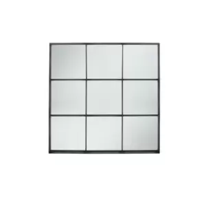 Cody Antique Black Metal 9 Section Square Wall Mirror