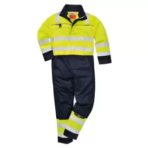 Biz Flame Hi Vis Multi-Norm Flame Resistant Coverall Yellow / Navy 3XL