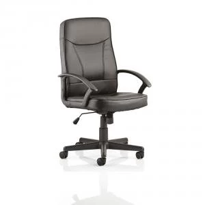 Trexus Blitz Executive Black Chair With Arms Bonded Leather Black Ref