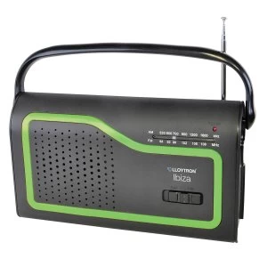 Lloyton Lloytron Ibiza AM/FM Portable Radio with 4 Coloured Facia Panels - Black