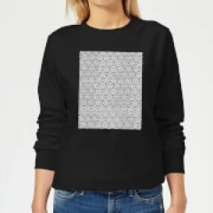 Candlelight Lace Fabric Pattern Womens Sweatshirt - Black - 5XL