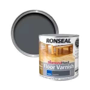 Ronseal Diamond Hard Floor Graphite Satin Varnish, 2.5L