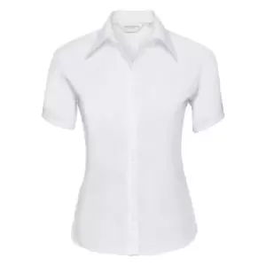 Russell Collection Ladies/Womens Short Sleeve Ultimate Non-Iron Shirt (XS) (White)
