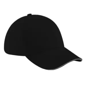 Beechfield Adults Unisex Athleisure Cotton Baseball Cap (One Size) (Black/Graphite)